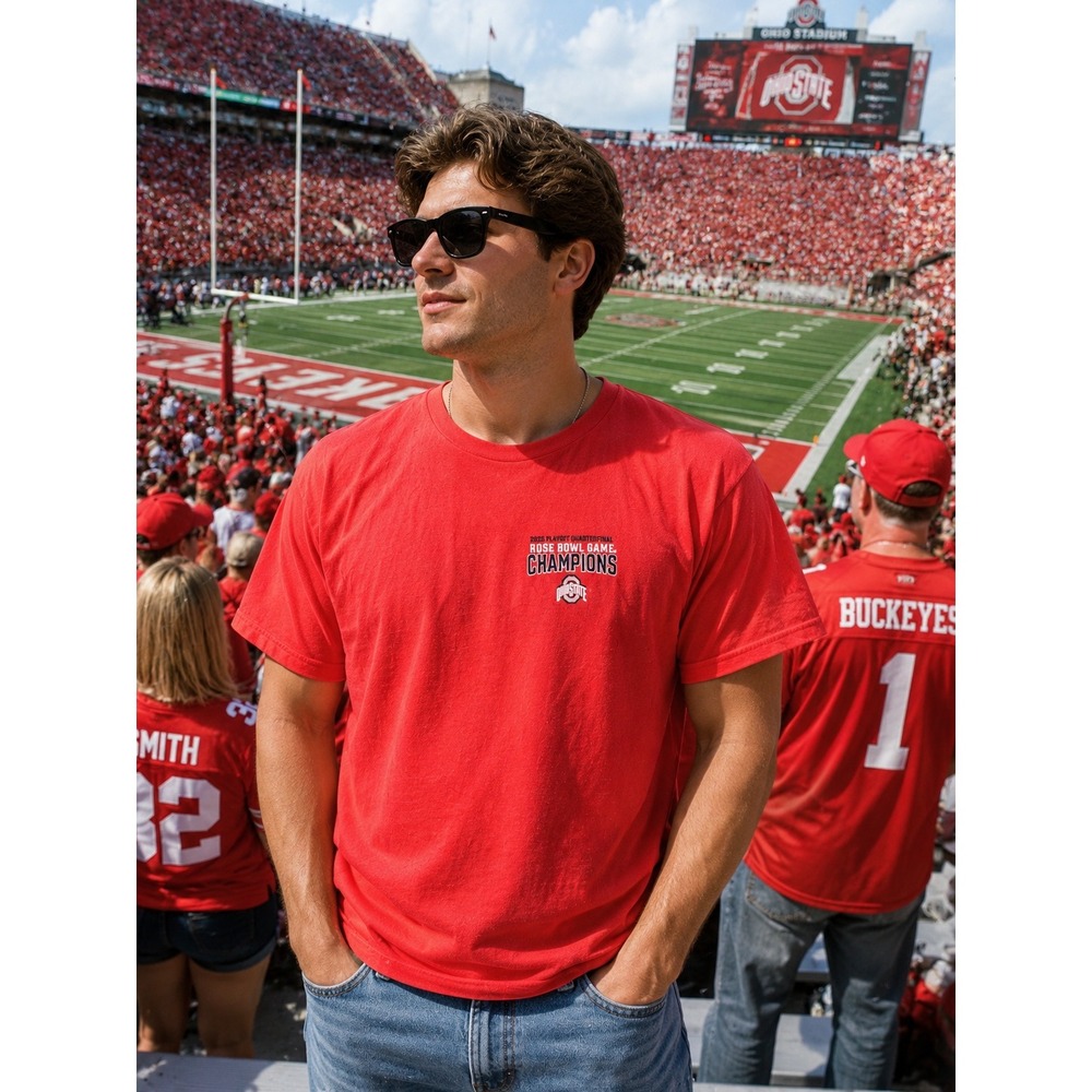 Ohio State Buckeyes Rose Bowl Game Champions Red T-Shirt Men's 2XL CFP